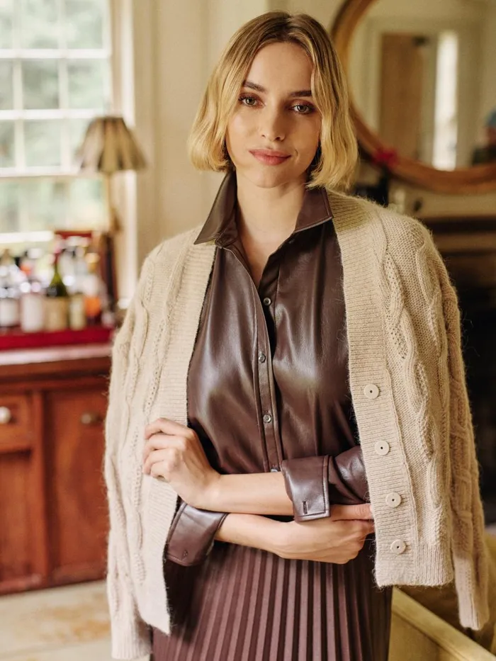 Sweaters Women JMcLaughlin Gayle Cardigan Heather Oatmeal