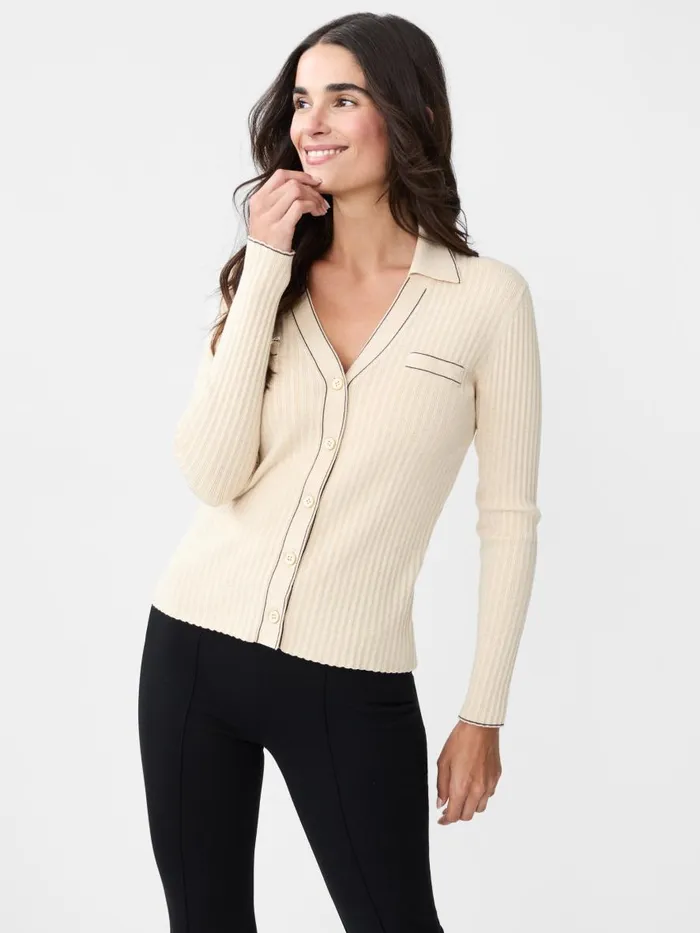 Sweaters Women JMcLaughlin Laine Cardigan Heather Oatmeal Sweaters Women JMcLaughlin Laine Cardigan Heather Oatmeal