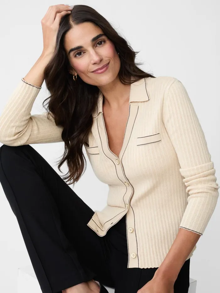 Sweaters Women JMcLaughlin Laine Cardigan Heather Oatmeal Sweaters Women JMcLaughlin Laine Cardigan Heather Oatmeal