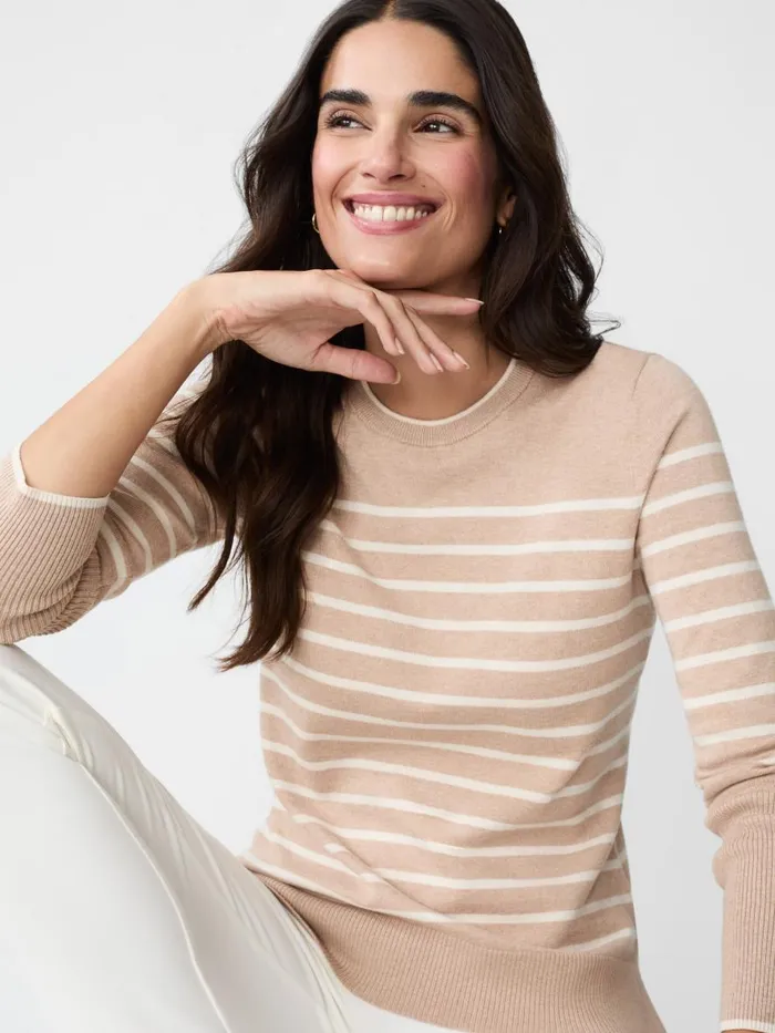 Sweaters Women JMcLaughlin Poet Sweater In Stripe Cameloff White