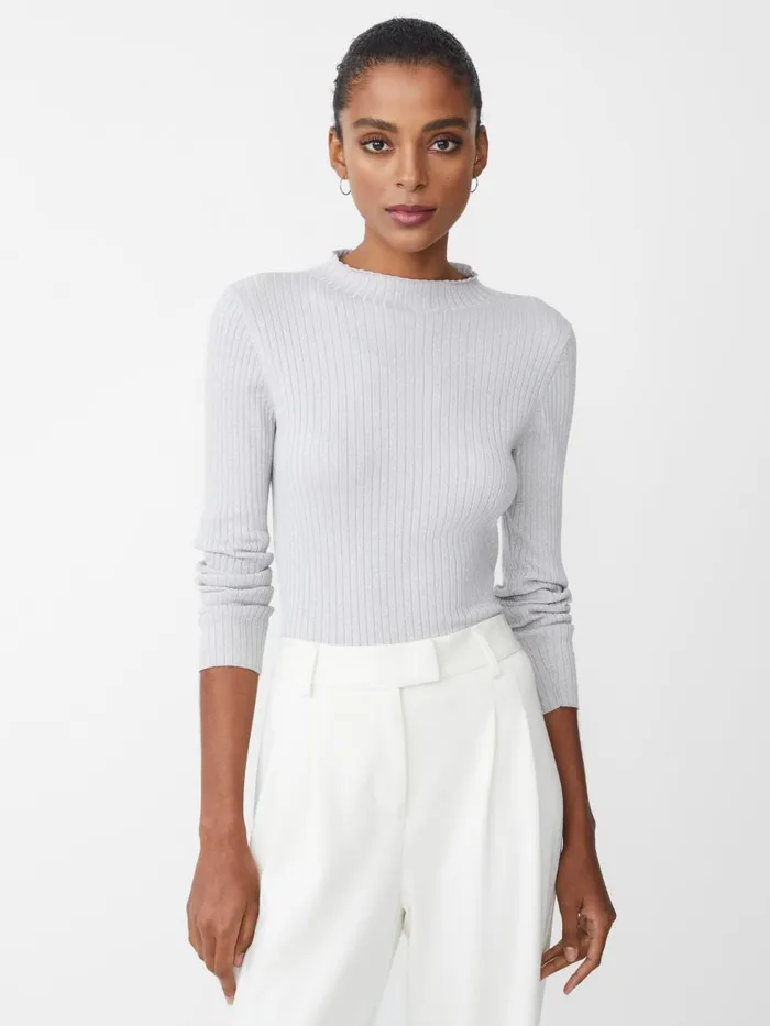 Sweaters Women JMcLaughlin Sylvana Metallic Sweater Silver