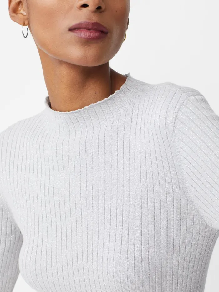 Sweaters Women JMcLaughlin Sylvana Metallic Sweater Silver Sweaters Women JMcLaughlin Sylvana Metallic Sweater Silver
