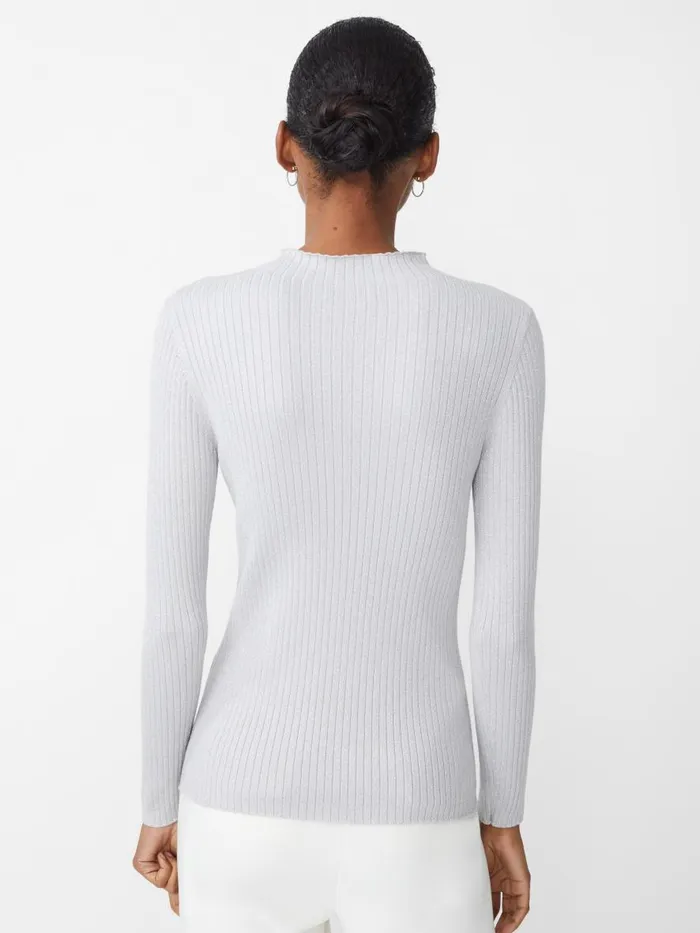 Sweaters Women JMcLaughlin Sylvana Metallic Sweater Silver Sweaters Women JMcLaughlin Sylvana Metallic Sweater Silver