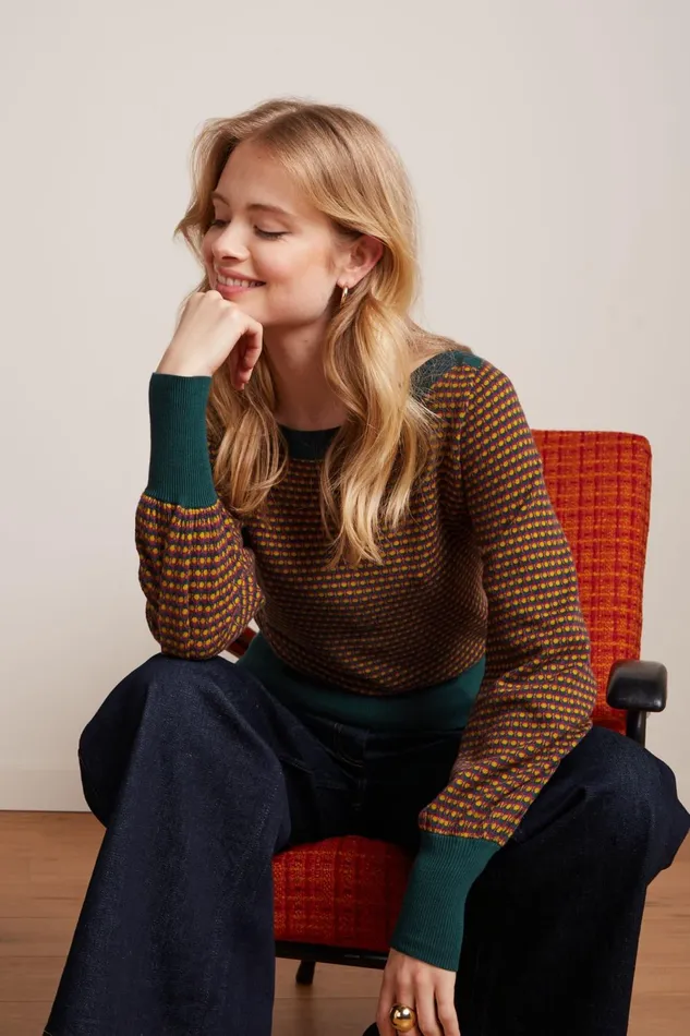 Sweaters Women King Louie Audrey Bell Sleeve Top Graham Pine Green 8211 Graham