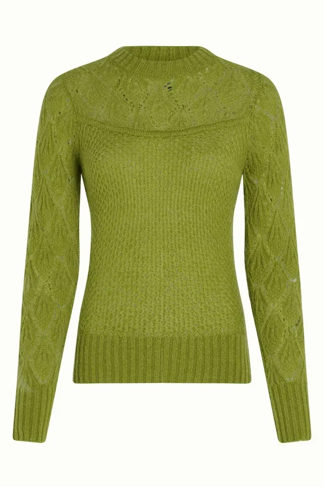 Sweaters Women King Louie Jeannie Yoke Sweater Farfalle Guacemole 8211 Farfalle