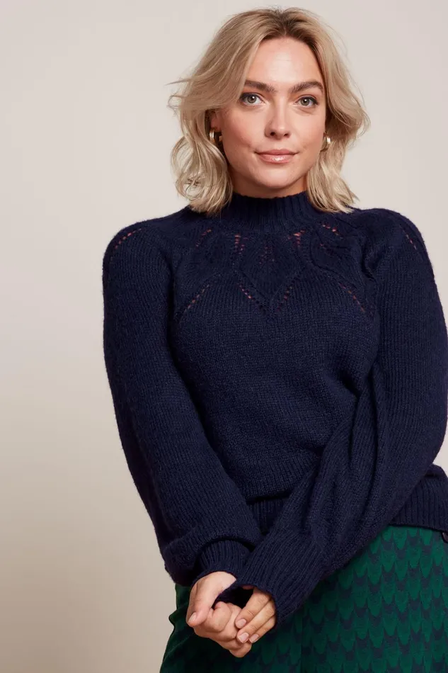 Sweaters Women King Louie Joanie Raglan Top Orcia Evening Blue 8211 Orcia