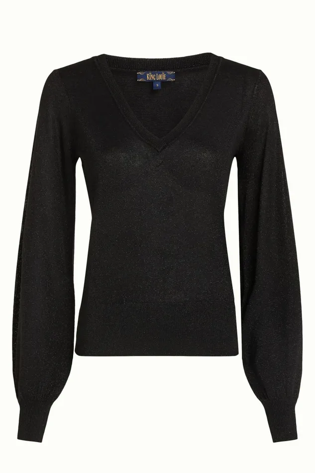 Sweaters Women King Louie V Neck Bellsleeve Spiro Black 8211 Spiro