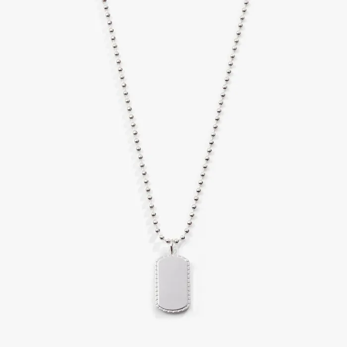 Textured Border Dog Tag Necklace Silver Women Alex And Ani Graduation