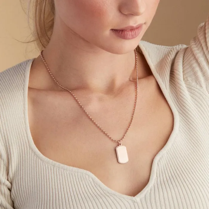 Textured Border Dog Tag Necklace Silver Women Alex And Ani Graduation Textured Border Dog Tag Necklace Silver Women Alex And Ani Graduation