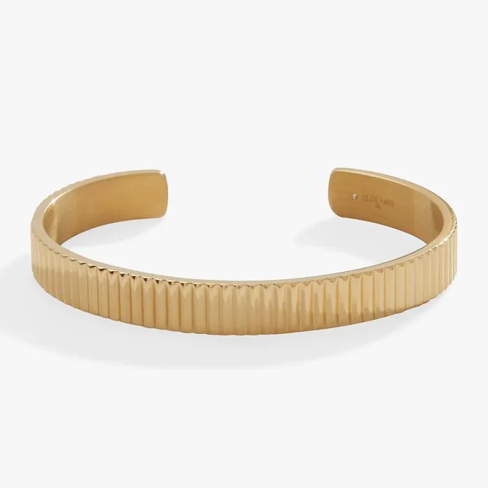 Textured Cuff Bracelet Stainless Steel Gold Women Alex And Ani Bracelets