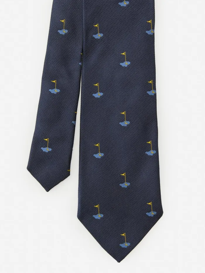 Ties Men JMcLaughlin Silk Tie In Golf Navy