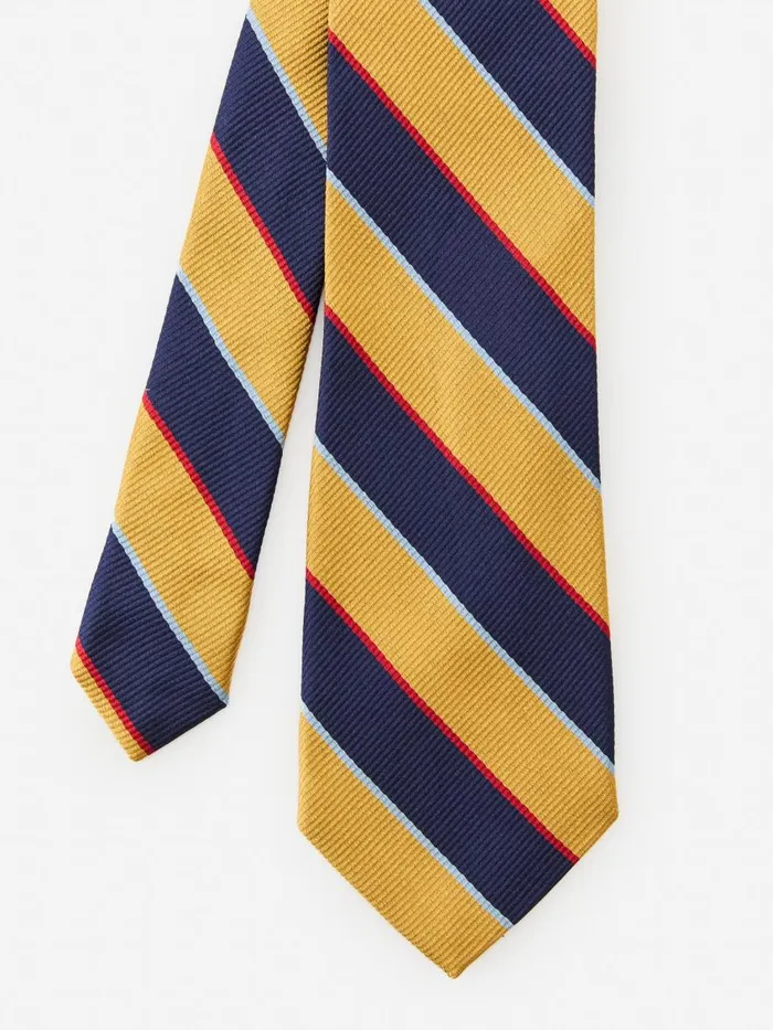 Ties Men JMcLaughlin Silk Tie In Stripe Yellowblue
