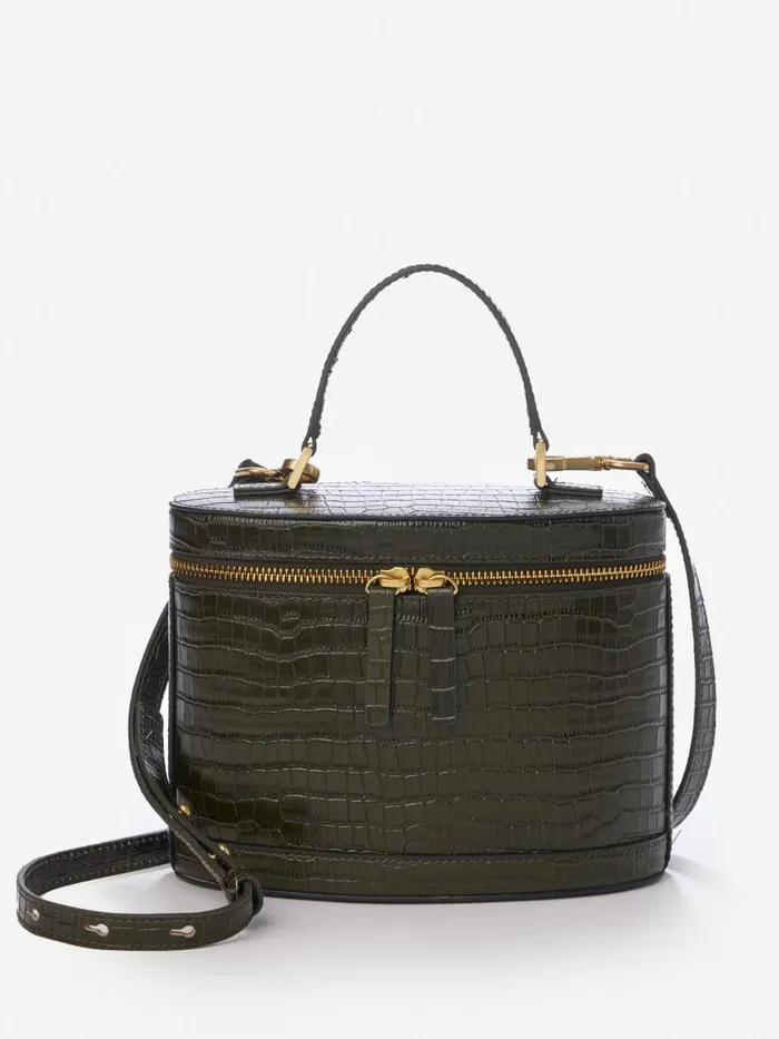 Top Handles WomenMen JMcLaughlin Lyla Leather Bucket Bag In Croc Olive