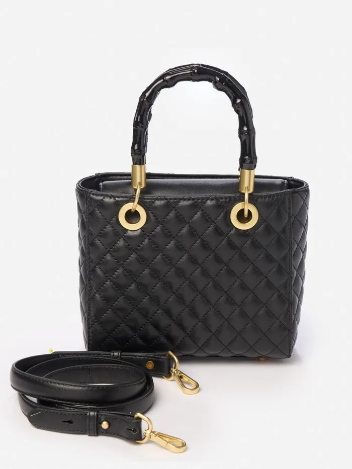 Top Handles WomenMen JMcLaughlin Mathilde Quilted Leather Handbag Black Top Handles WomenMen JMcLaughlin Mathilde Quilted Leather Handbag Black
