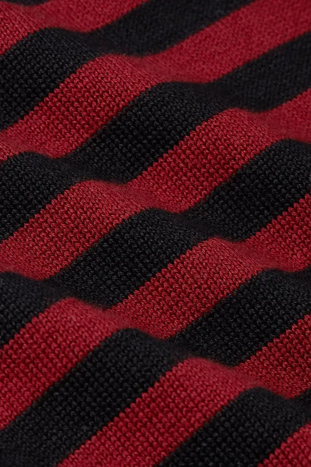 Tops and Shirts Women King Louie Agnes Top Loop Stripe Cabernet Red 8211 Loop