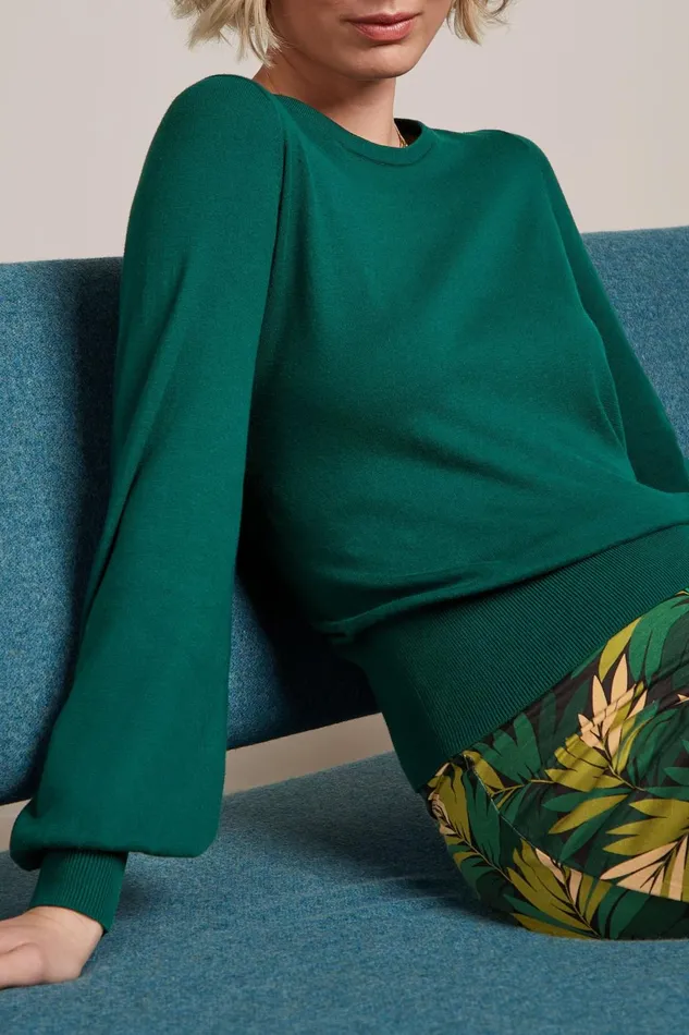 Tops and Shirts Women King Louie Bell Sleeve Top Club Urban Green 8211 Club