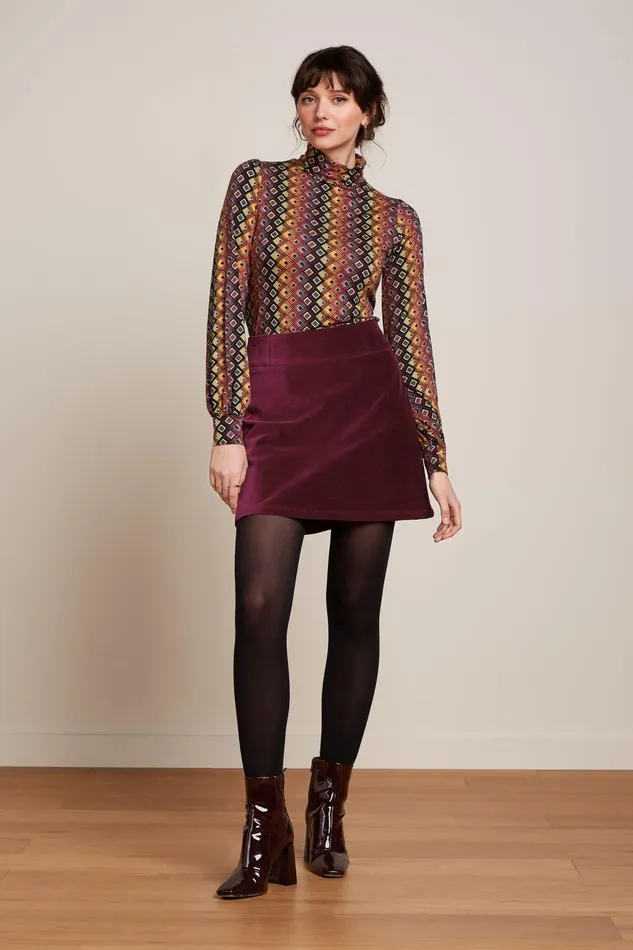 Tops and Shirts Women King Louie Betsy Puff Top Connor Cabernet Red 8211 Connor