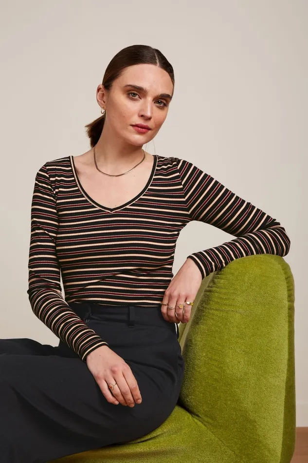 Tops and Shirts Women King Louie Carice V Top Pimm Stripe Cabernet Red 8211 Pimm Stripe Tops and Shirts Women King Louie Carice V Top Pimm Stripe Cabernet Red 8211 Pimm Stripe