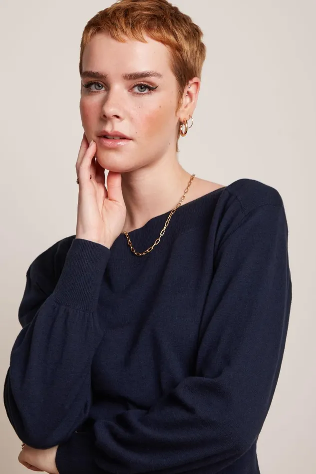 Tops and Shirts Women King Louie Cybil Top Cocoon Blue 8211 Cocoon