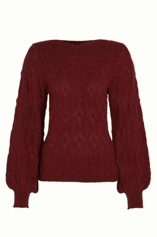 Tops and Shirts Women King Louie Erin Bell Top Orcia Cabernet Red 8211 Orcia