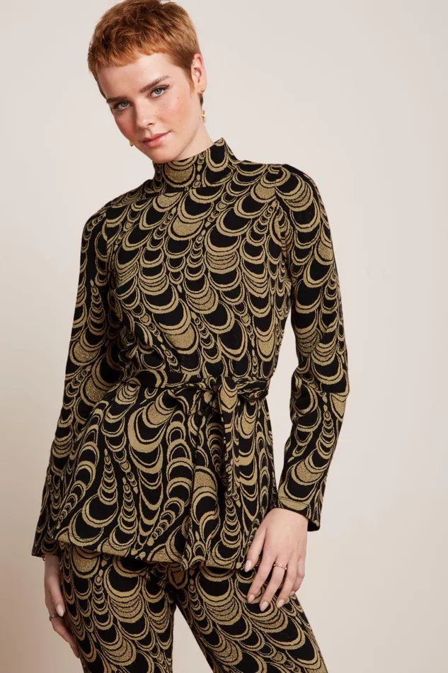 Tops and Shirts Women King Louie Heloise Tunic Top Bobbin Jacquard Black 8211 Bobbin Jacquard Tops and Shirts Women King Louie Heloise Tunic Top Bobbin Jacquard Black 8211 Bobbin Jacquard