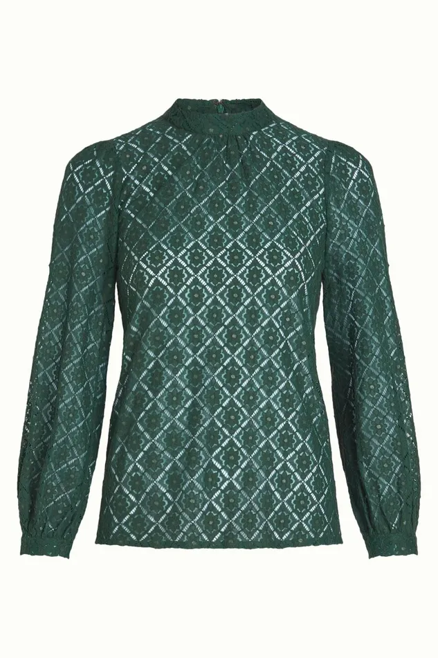 Tops and Shirts Women King Louie Phoebe Top Artiste Lace Amazon Green 8211 Artiste Lace