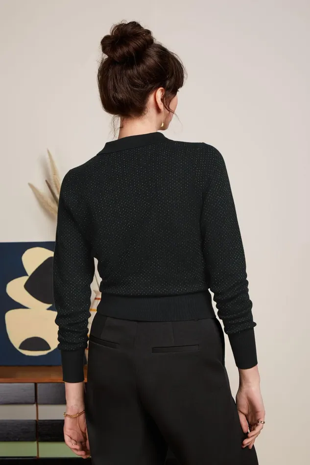 Tops and Shirts Women King Louie Polo Top Colby Black 8211 Colby