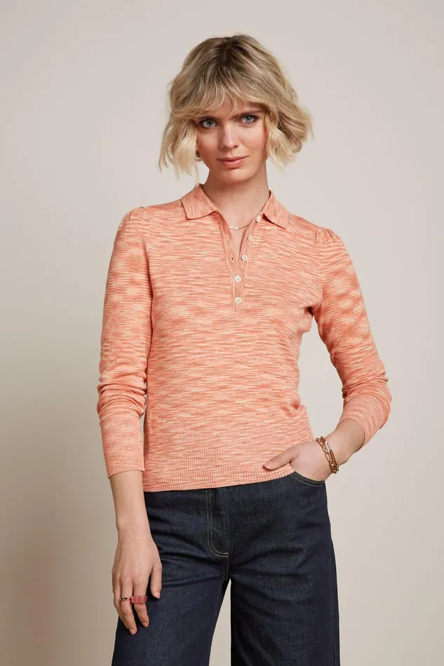 Tops and Shirts Women King Louie Polo Top Sham Dusty Rose 8211 Sham