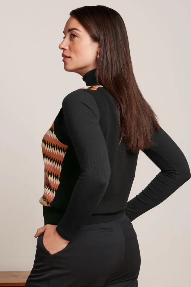 Tops and Shirts Women King Louie V Neck Spencer Birdie Black 8211 Birdie