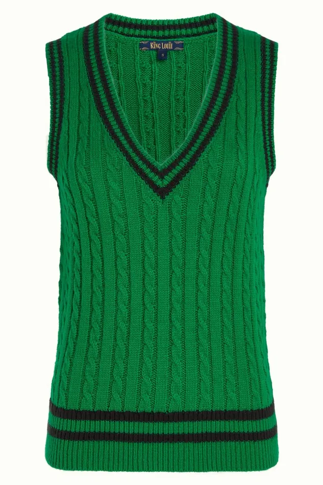 Tops and Shirts Women King Louie V Neck Spencer College Very Green 8211 College