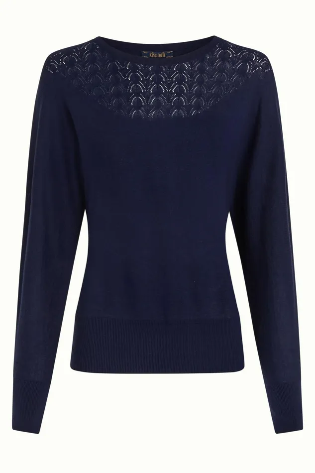 Tops and Shirts Women King Louie Valentina Top Club Evening Blue 8211 Club