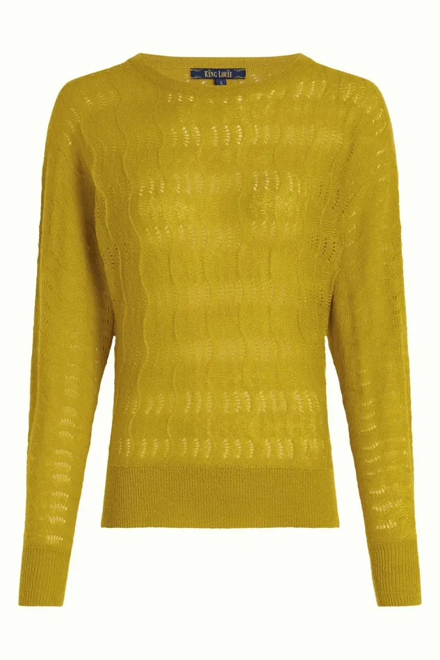Tops and Shirts Women King Louie Valentina Top Terme Koi Yellow 8211 Terme