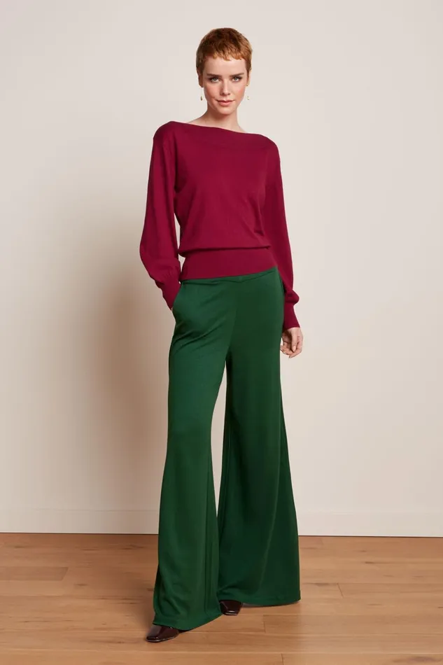 Trousers Women King Louie Border Palazzo Pants Milano Crepe Forest Green 8211 Milano Crepe Trousers Women King Louie Border Palazzo Pants Milano Crepe Forest Green 8211 Milano Crepe