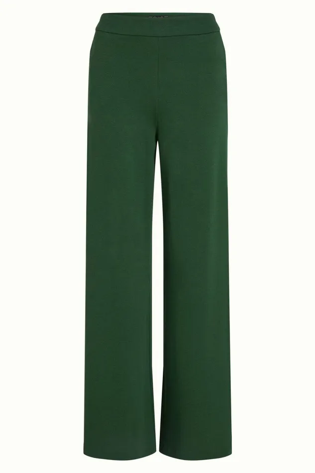 Trousers Women King Louie Border Palazzo Pants Milano Crepe Forest Green 8211 Milano Crepe