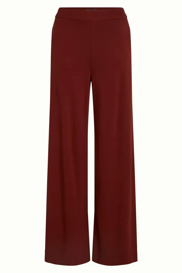 Trousers Women King Louie Border Palazzo Pants Milano Crepe Sandelwood Brown 8211 Milano Crepe