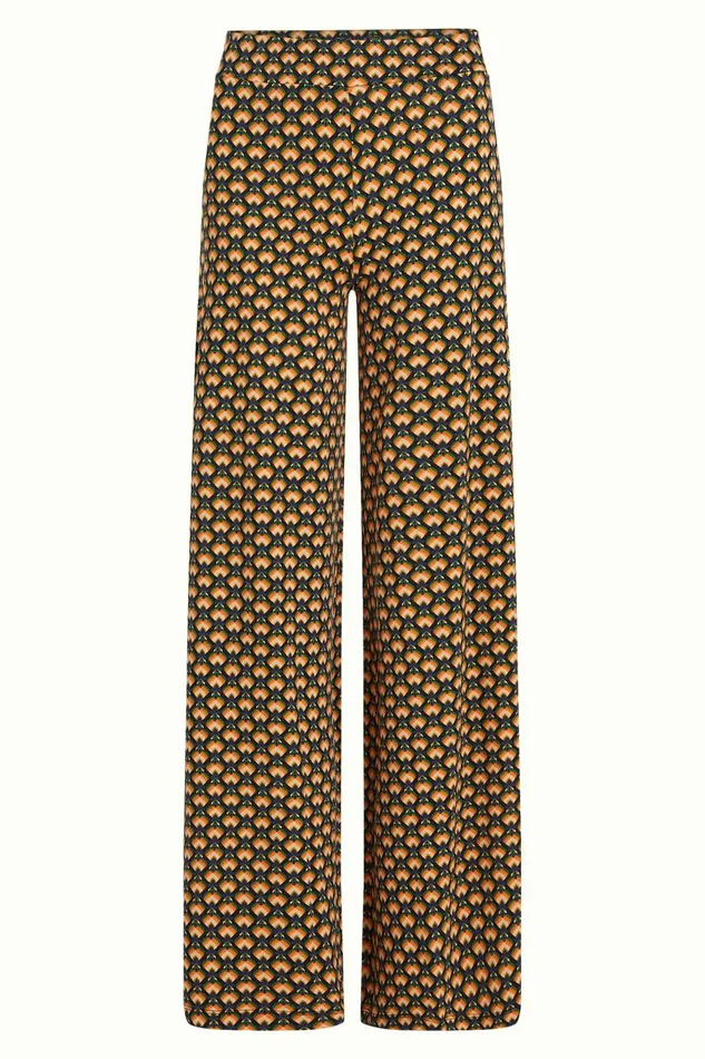 Trousers Women King Louie Border Palazzo Pants Valet Streeple Blue 8211 Valet