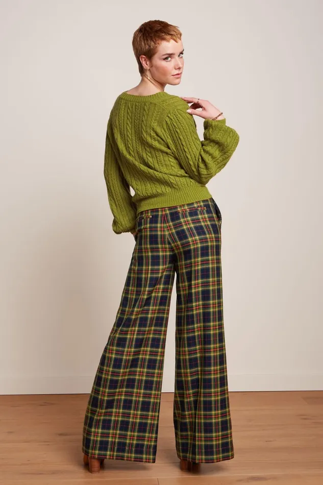 Trousers Women King Louie Chloe Pants Lucky Check Evening Blue 8211 Lucky Check