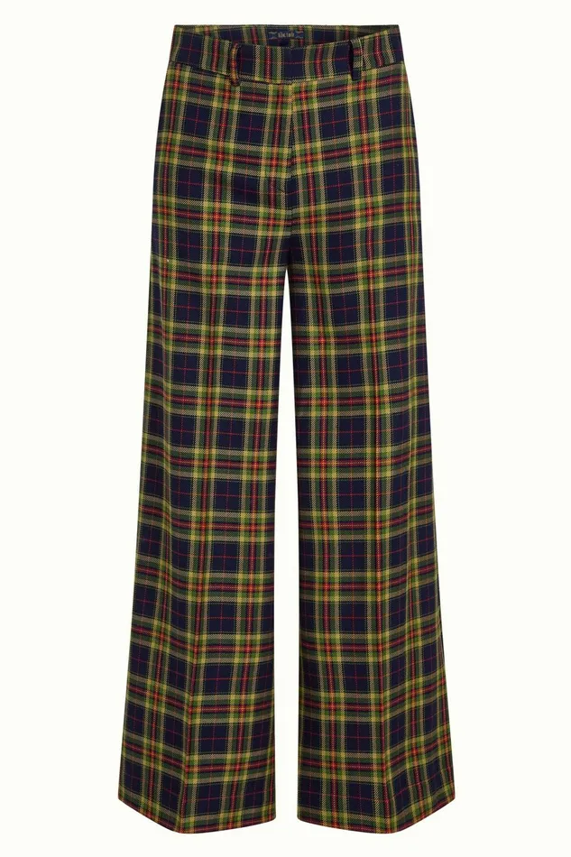 Trousers Women King Louie Chloe Pants Lucky Check Evening Blue 8211 Lucky Check