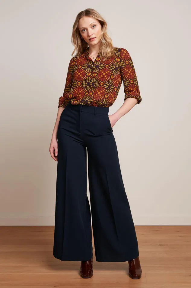 Trousers Women King Louie Chloe Pants Marple Blue 8211 Marple
