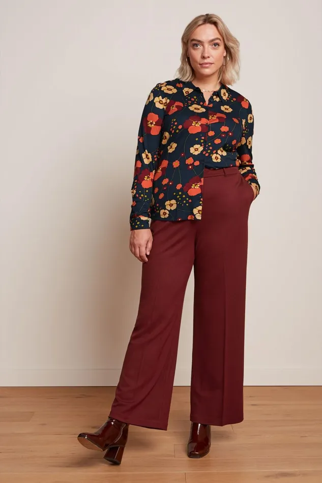Trousers Women King Louie Federica Pants Milano Uni Beet Red 8211 Milano Uni
