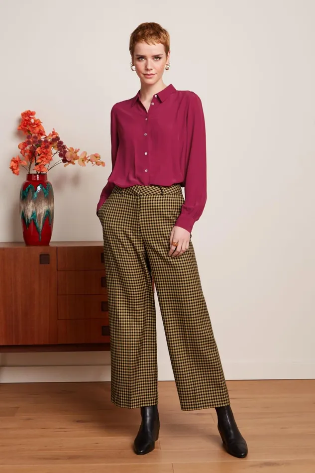 Trousers Women King Louie Federica Pants Norman Check Biscotti 8211 Norman Check