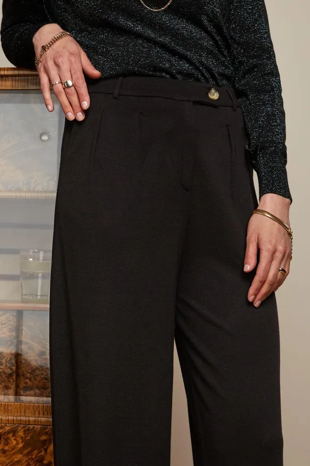 Trousers Women King Louie Fintan Pants Milano Crepe Black 8211 Milano Crepe