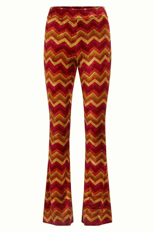 Trousers Women King Louie Flared Pants Penny Cabernet Red 8211 Penny