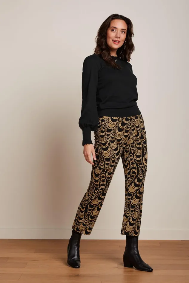 Trousers Women King Louie Luz Cropped Pants Bobbin Jacquard Black 8211 Bobbin Jacquard Trousers Women King Louie Luz Cropped Pants Bobbin Jacquard Black 8211 Bobbin Jacquard