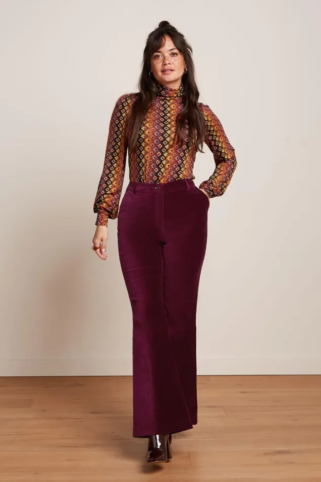 Trousers Women King Louie Marcie Flared Pants Uni Fargo Cabernet Red 8211 Uni Fargo Trousers Women King Louie Marcie Flared Pants Uni Fargo Cabernet Red 8211 Uni Fargo