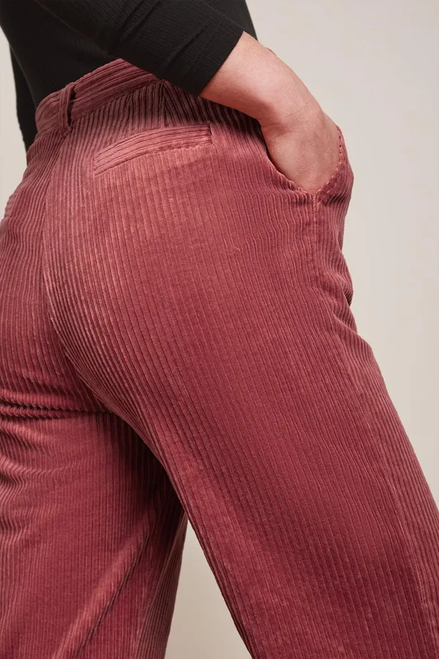 Trousers Women King Louie Marcie Pants Corduroy Desert Red 8211 Corduroy