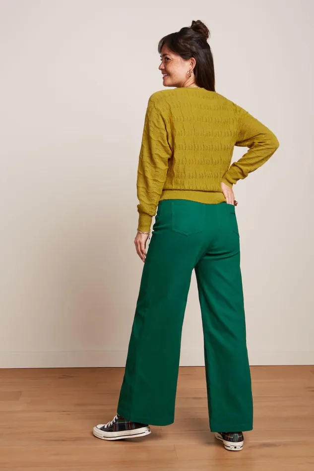 Trousers Women King Louie Paige Flare Pants Sturdy Avar Green 8211 Sturdy