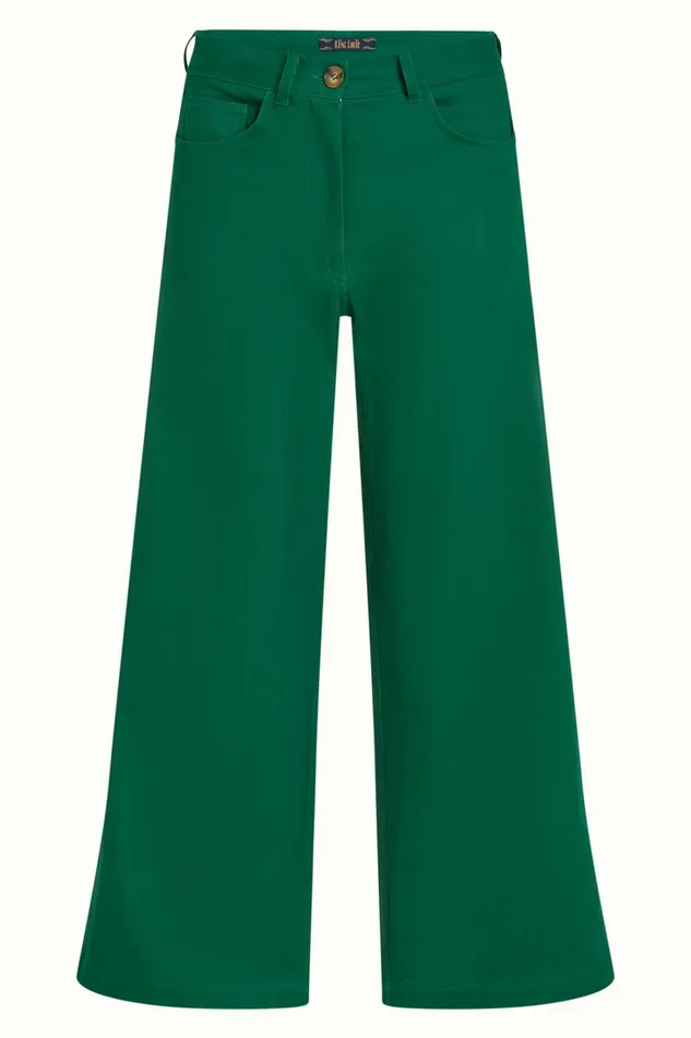 Trousers Women King Louie Paige Flare Pants Sturdy Avar Green 8211 Sturdy