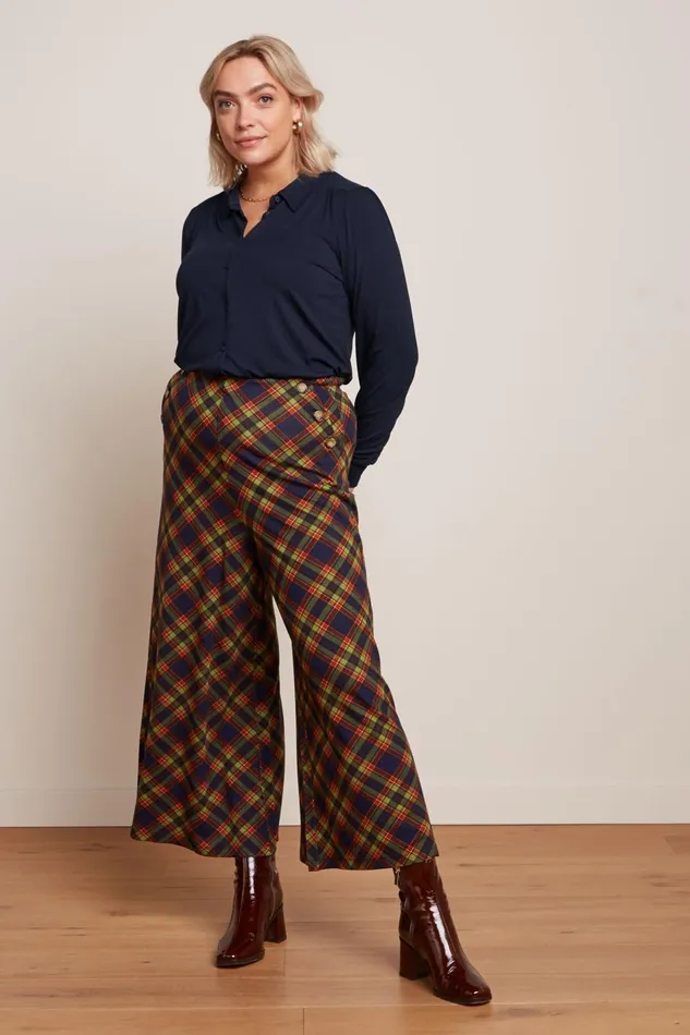 Trousers Women King Louie Pia Culotte Bennet Evening Blue 8211 Bennet