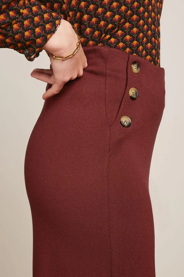 Trousers Women King Louie Pia Culotte Milano Uni Beet Red 8211 Milano Uni